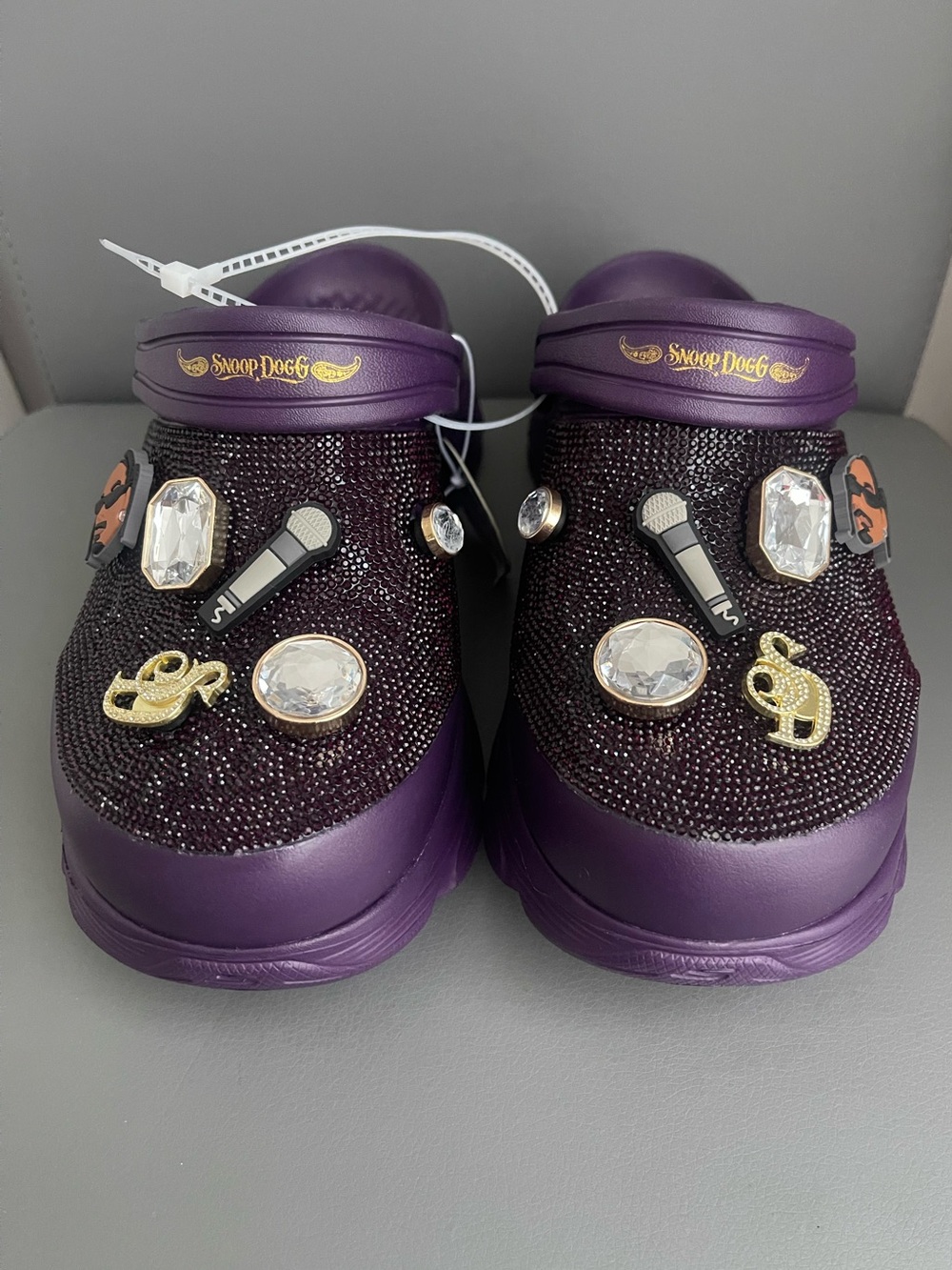 Skechers Snoop Dogg Rhinestone Purple Foam Clogs Jibbitz Women’s Size 10